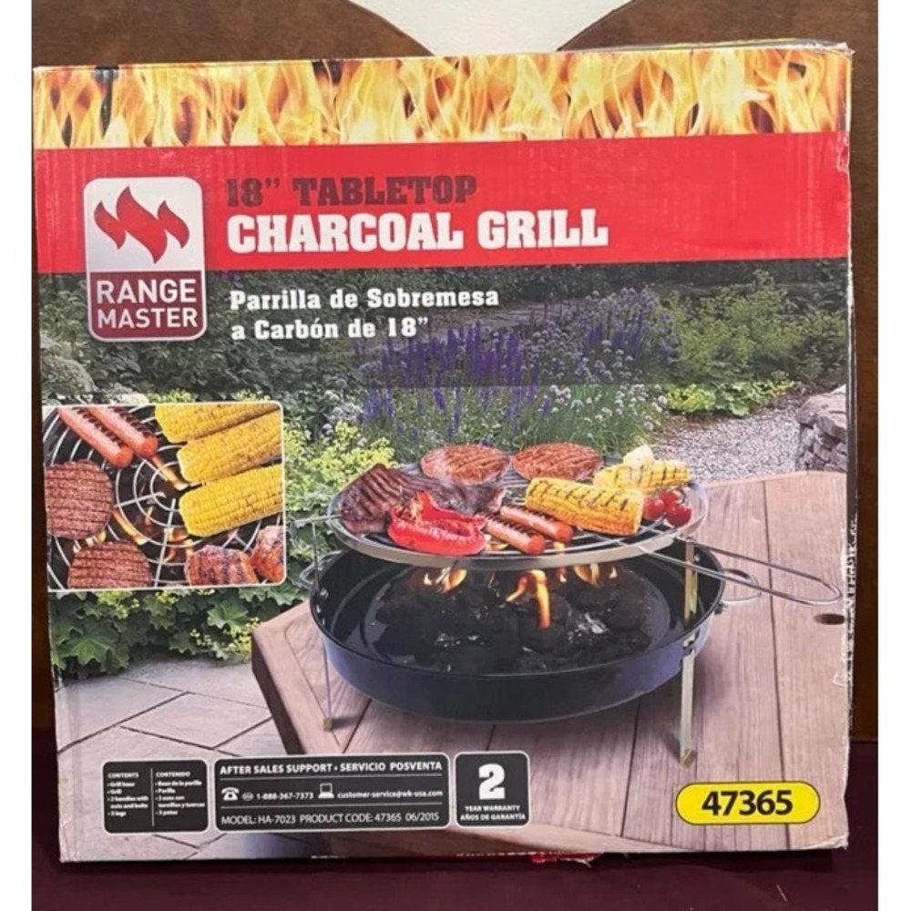 Range Master 18" Tabletop Charcoal Grill- New In Box